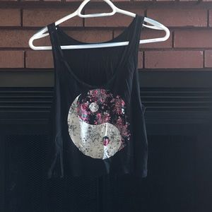 Yin yang crop tank top