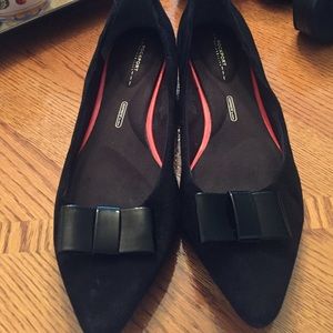 These are Rockport black suede comfort shoes