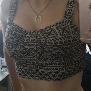 Tribal crop tank top