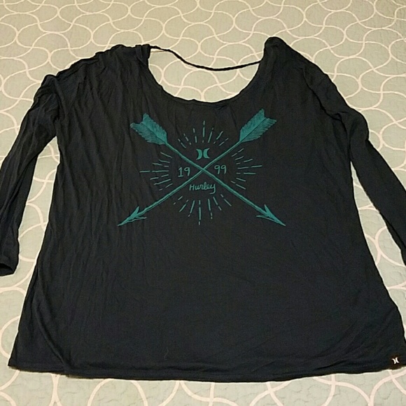 Hurley dark teal long sleeve with low back