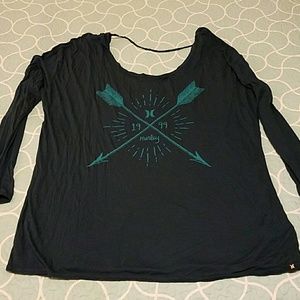Hurley dark teal long sleeve with low back