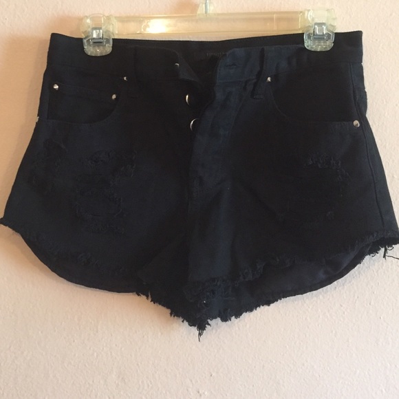 High Waisted Studded Denim Shorts