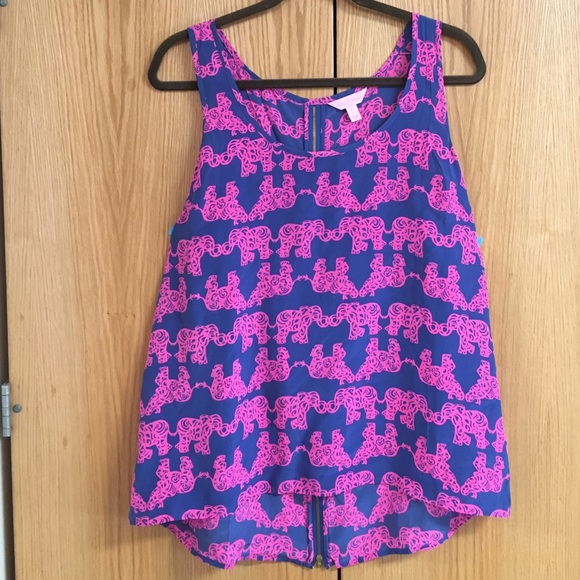 Lilly Pulitzer Silk Elephant Tank/Blouse