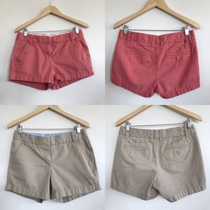 4 pair of J Crew Chino Shorts