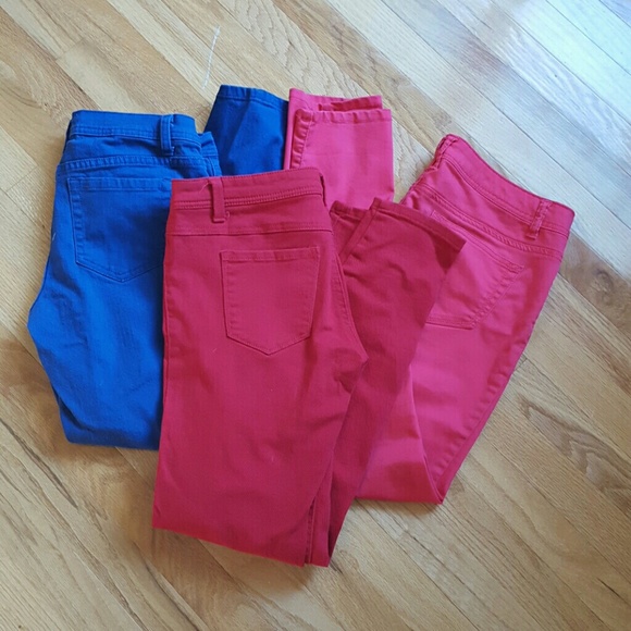 Three pairs of skinny jeans