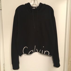 Calvin Klein MyCalvins Cropped Pullover Hoodie (L)