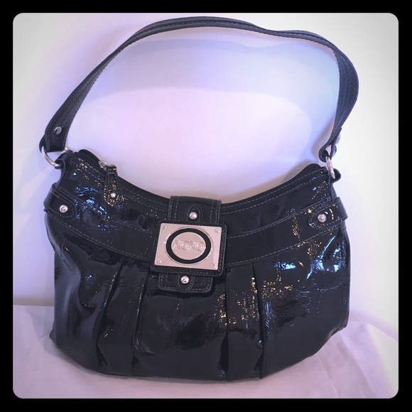 Black XOXO shiny black purse
