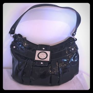 Black XOXO shiny black purse