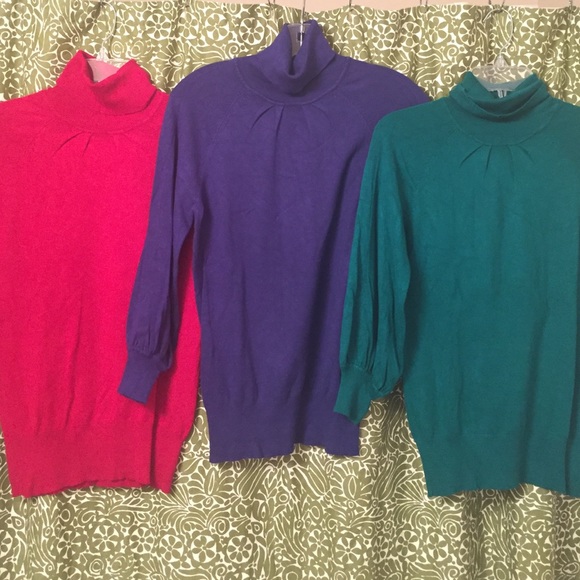 Express Bundle - Turtleneck Sweaters w/Puff Sleeve