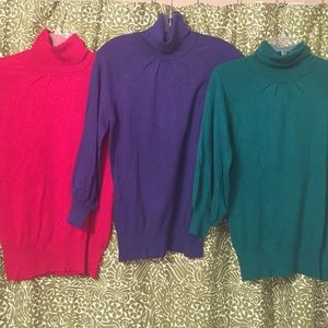 Express Bundle - Turtleneck Sweaters w/Puff Sleeve