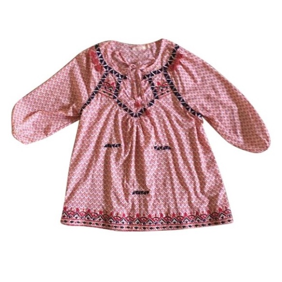 3/4 Sleeve Front Tie Printed Top