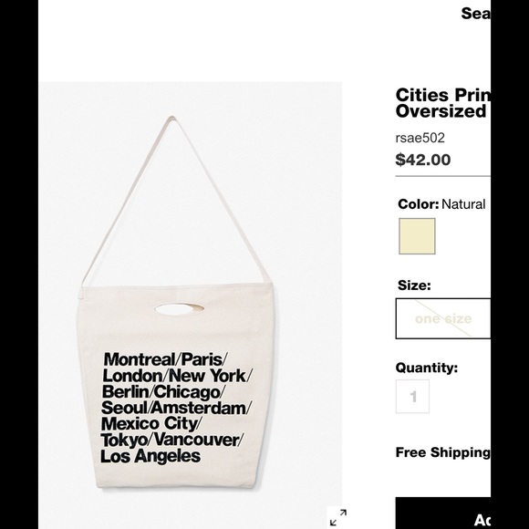 AA cities  BULL DENIM TOTE  💙💗 - Picture 4 of 4