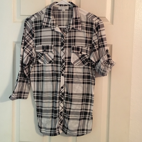 Eden & Olivia plaid button down shirt