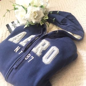 Aeropostale navy zip faux fur jacket / hoodie