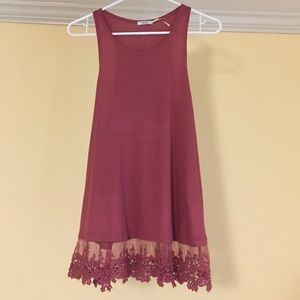 Tank top with lace detailing