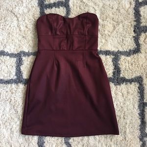 Maroon silence and noise strapless dress