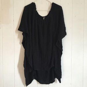 Free People Pancho Cape Black Knit