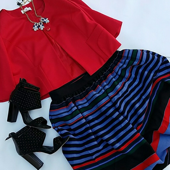 Zara Striped Full Skirt - Picture 2 of 4