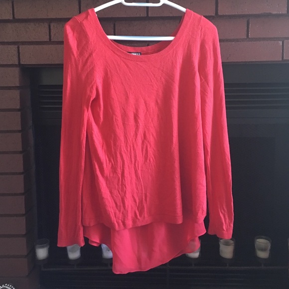 Long sleeve red open back sweater