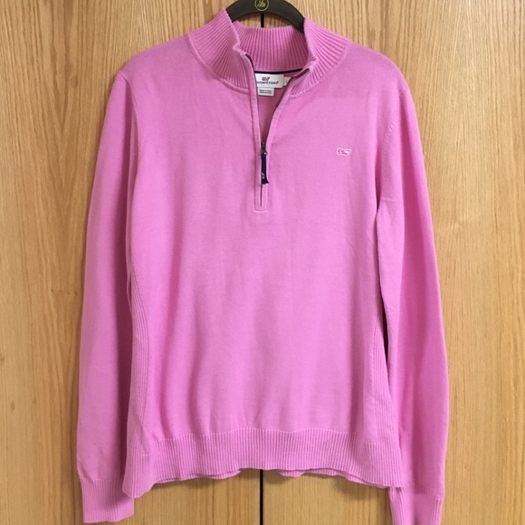 Vineyard Vines Hot pink 1/4th zip sweater