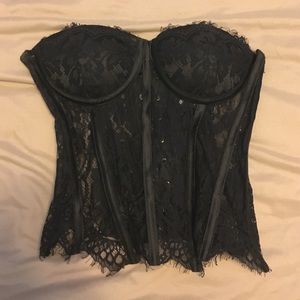 Black lace corset top
