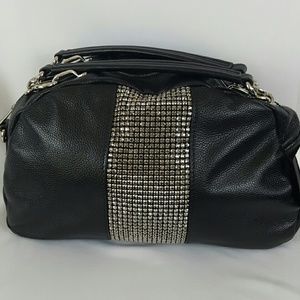 INC Handbag Julz Satchel Crossbody Purse Black