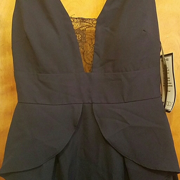 Blue with black lace dress - Picture 3 of 4