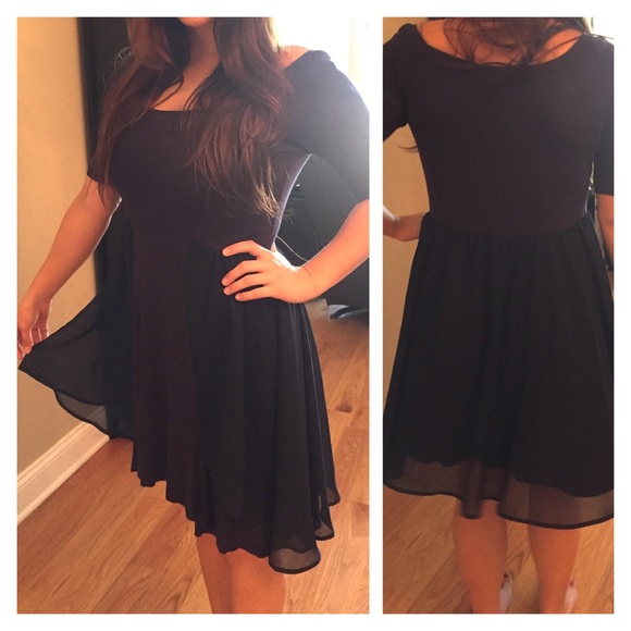 Urban Outfitters Navy Blue Chiffon Skirt Dress - Picture 2 of 4