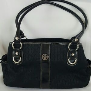 GIANI BERNINI Signature Satchel Handbag BLACK