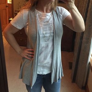 Gray Cardigan Vest