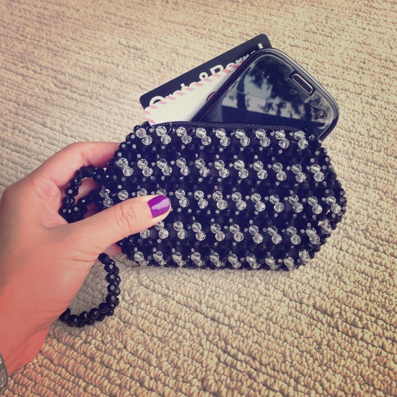 ASOS Handbags - Handmade black and clear beaded purse ASOS Handbags - Handmade black and clear beaded purse