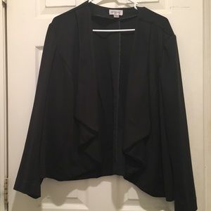 A women's black dress jacket.