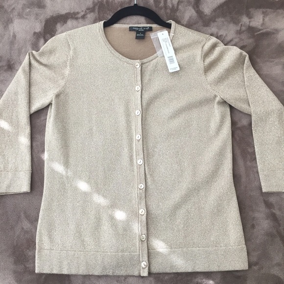 NWT. Tan/shimmering cardigan!!