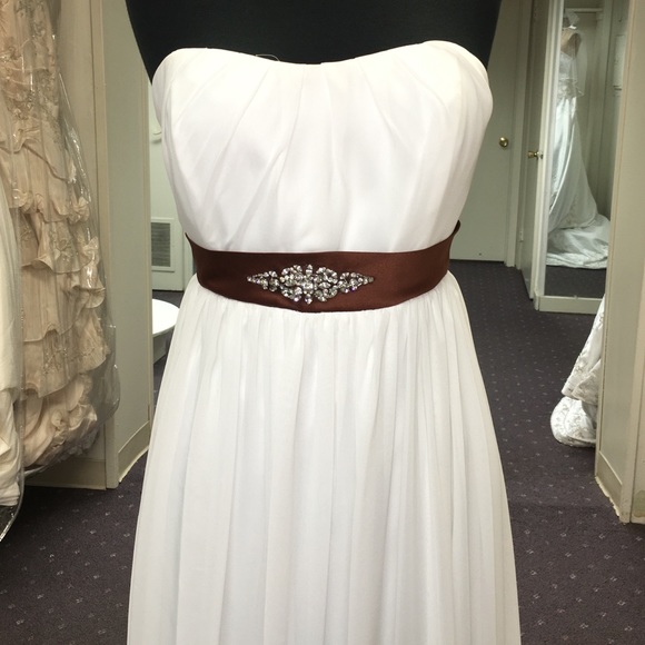 copper chiffon dress