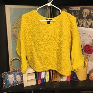 YELLOW H&M OVERSIZED BELL SLEEVE SWEATER