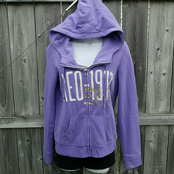Purple  Zipup Hoodie by American Eagle