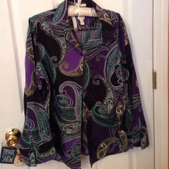 Purple paisley Chico's button up