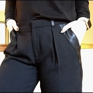 Banana Republic Avery Crop Pants w/ Leather detail