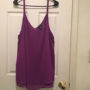 Purple dressy tank top.