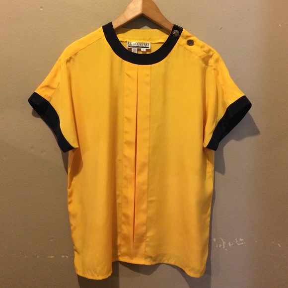 Beautiful yellow and black contrast blouse