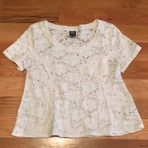 Free People Cream Lace Shirt