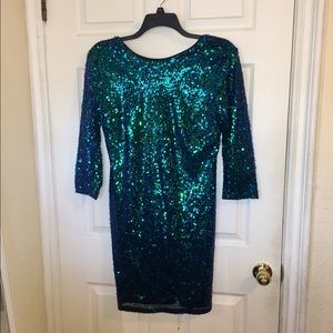 H&M Sequins (Above the Knee) Green Dress