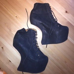 No heel heels Jeffrey campbell 7 inch black suede