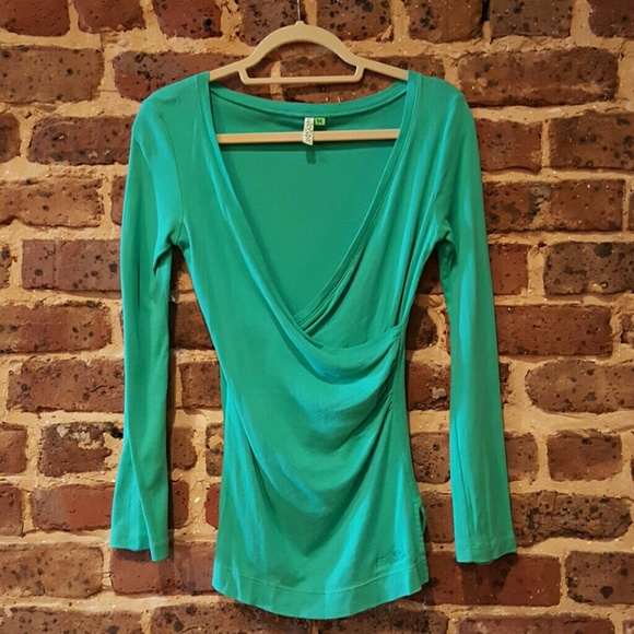 Green Lucy Love Deep V-Neck Top
