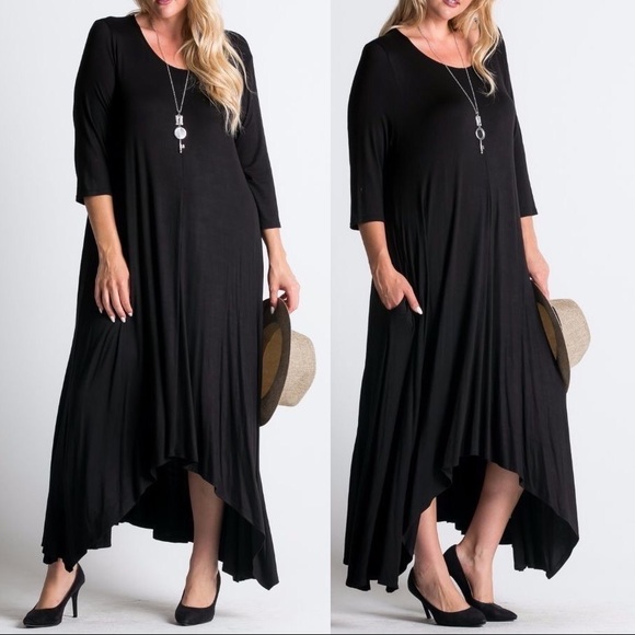 Leoninus Dresses & Skirts - 🏆HOST PICK🏆 🇺🇸Loose Fit Black Maxi 3/4 Sleeve