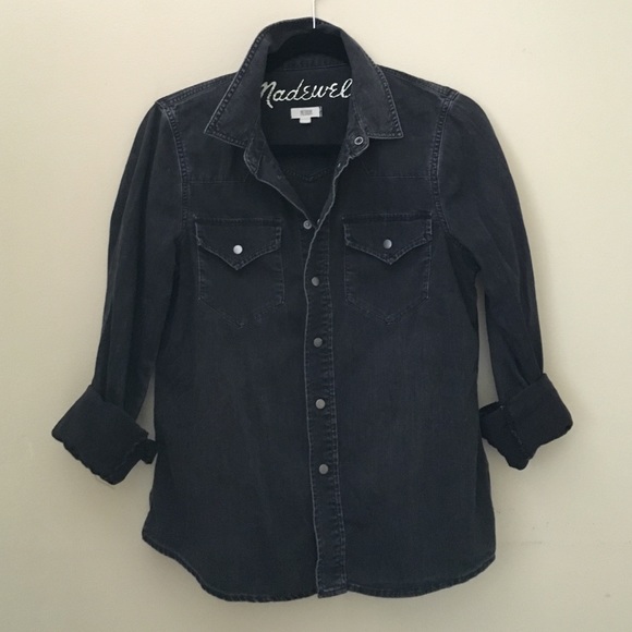 Madewell western jean shirt in gravel