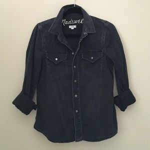 Madewell western jean shirt in gravel