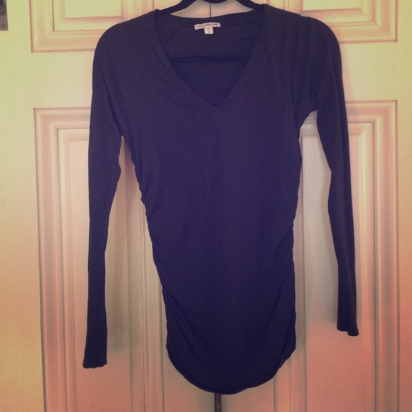 James Peres Black V Neck Shirt Size Small 2