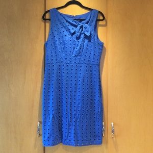 Sleeveless Cobalt Blue neck side tie keyhole l