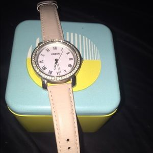 Fossil Watch, tan letter band